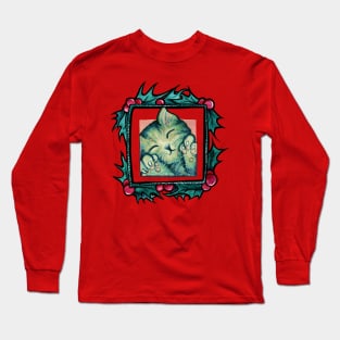 Cute Merry Christmas Kitty Long Sleeve T-Shirt